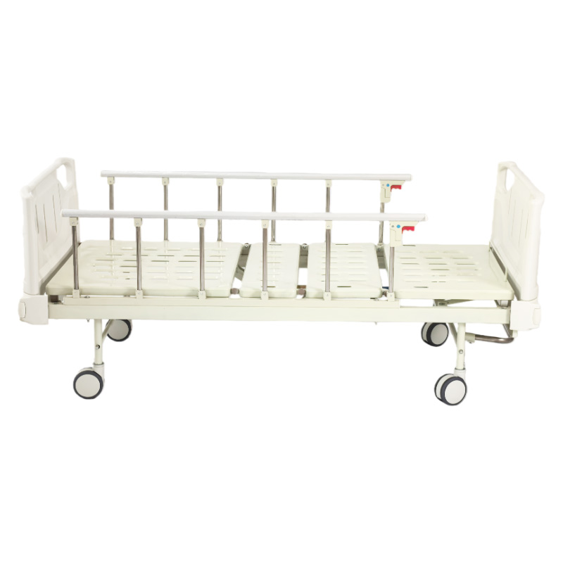 Two-Function Center Brake Manual Hospital Bed With Square Headboard