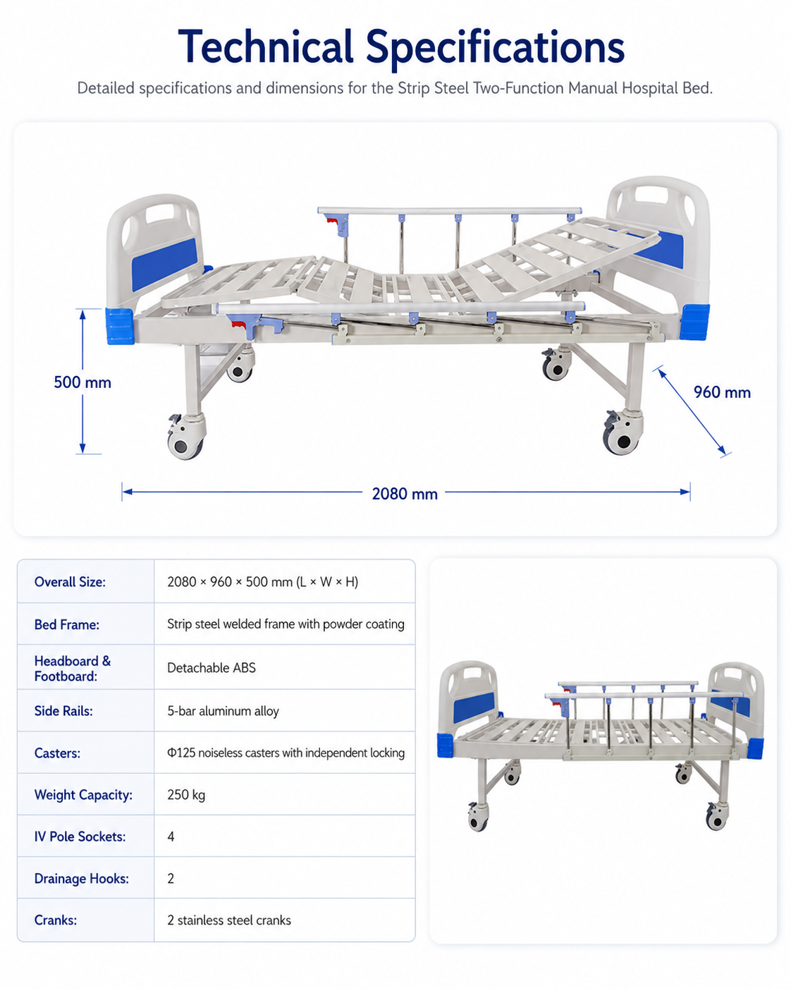 Stainless steel 2-function manual hospital bed (3).png